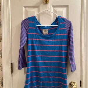 Hollister Blue And Pink Striped Shirt